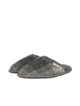 Harris Tweed William Slippers - Grey/Charcoal Check (Grey)