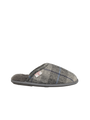 Harris Tweed William Slippers - Grey/Charcoal Check (Grey)