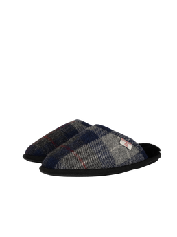 Harris Tweed William Slippers - Navy/Black Check