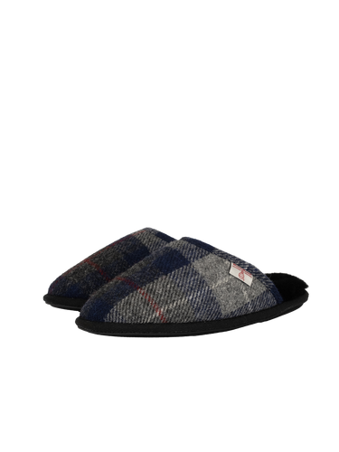 Harris Tweed William Slippers - Navy/Black Check