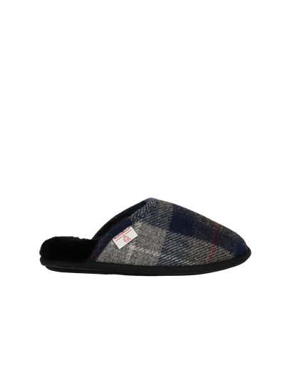 Harris Tweed William Slippers - Navy/Black Check