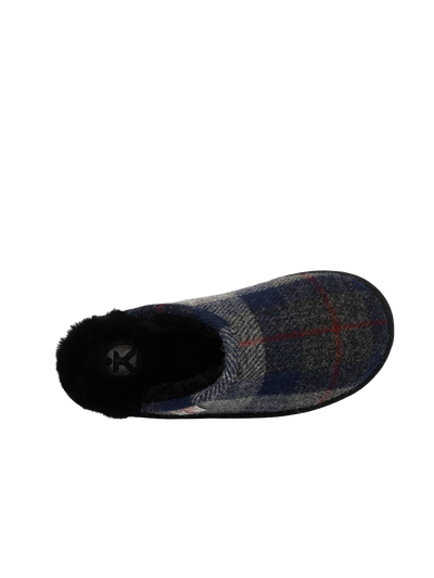 Harris Tweed William Slippers - Navy/Black Check