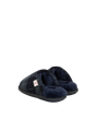 Harris Tweed William Slippers - Navy/Denim Tartan Check