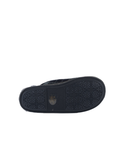 Harris Tweed William Slippers - Navy/Denim Tartan Check
