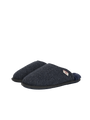 Harris Tweed William Slippers - Navy Herringbone