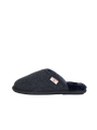 Harris Tweed William Slippers - Navy Herringbone