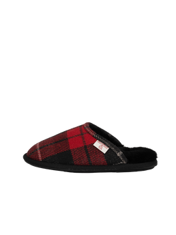 Harris Tweed William Slippers - Red/Black Check