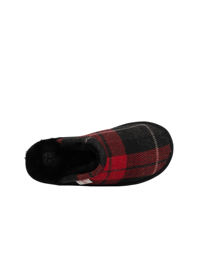Harris Tweed William Slippers - Red/Black Check