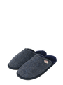 Harris Tweed William Slippers Navy Herringbone
