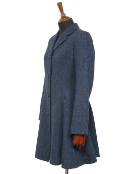 Harris Tweed Zoe Coat Navy Herringbone